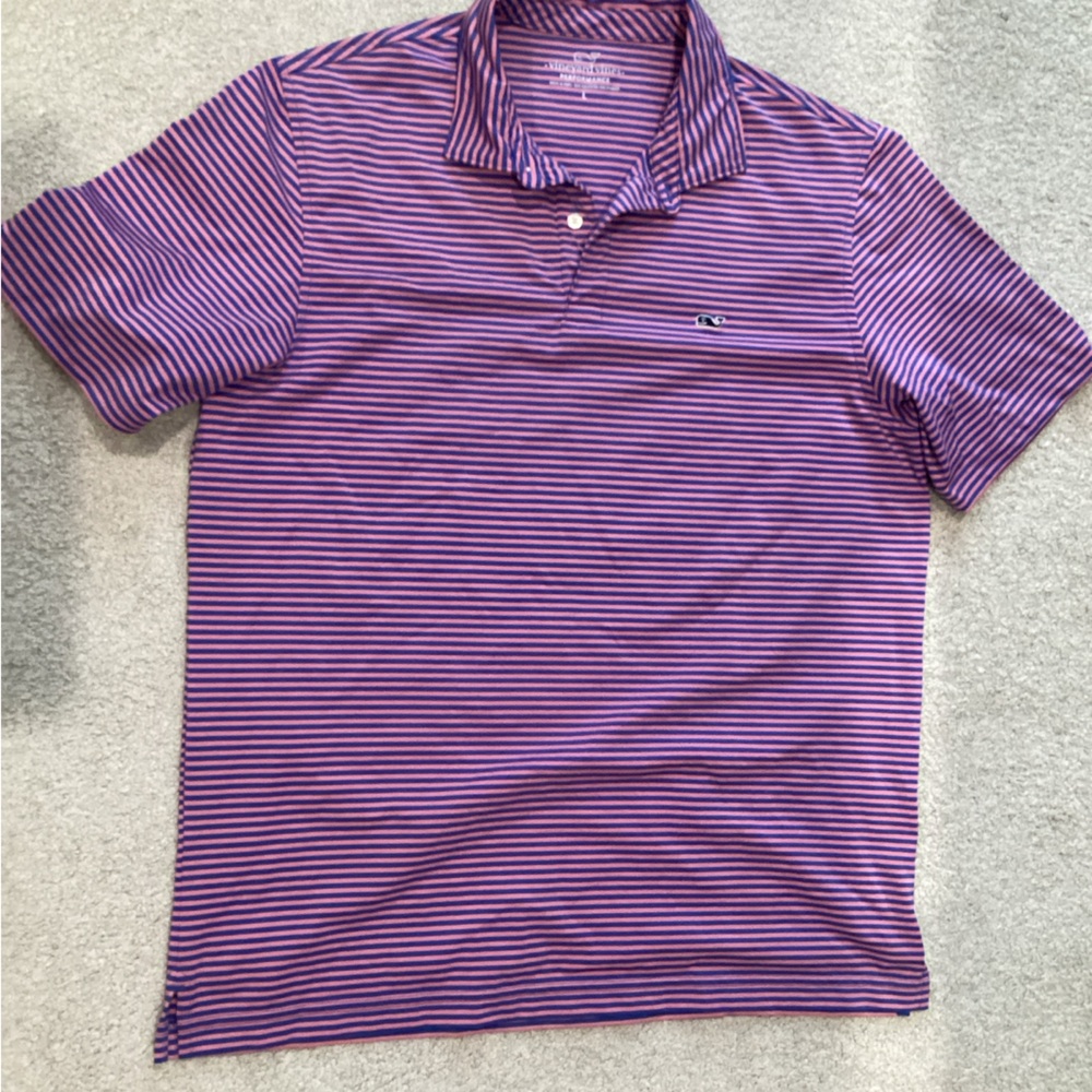 Vineyard Vines Purple and Black Striped Polo Shirt